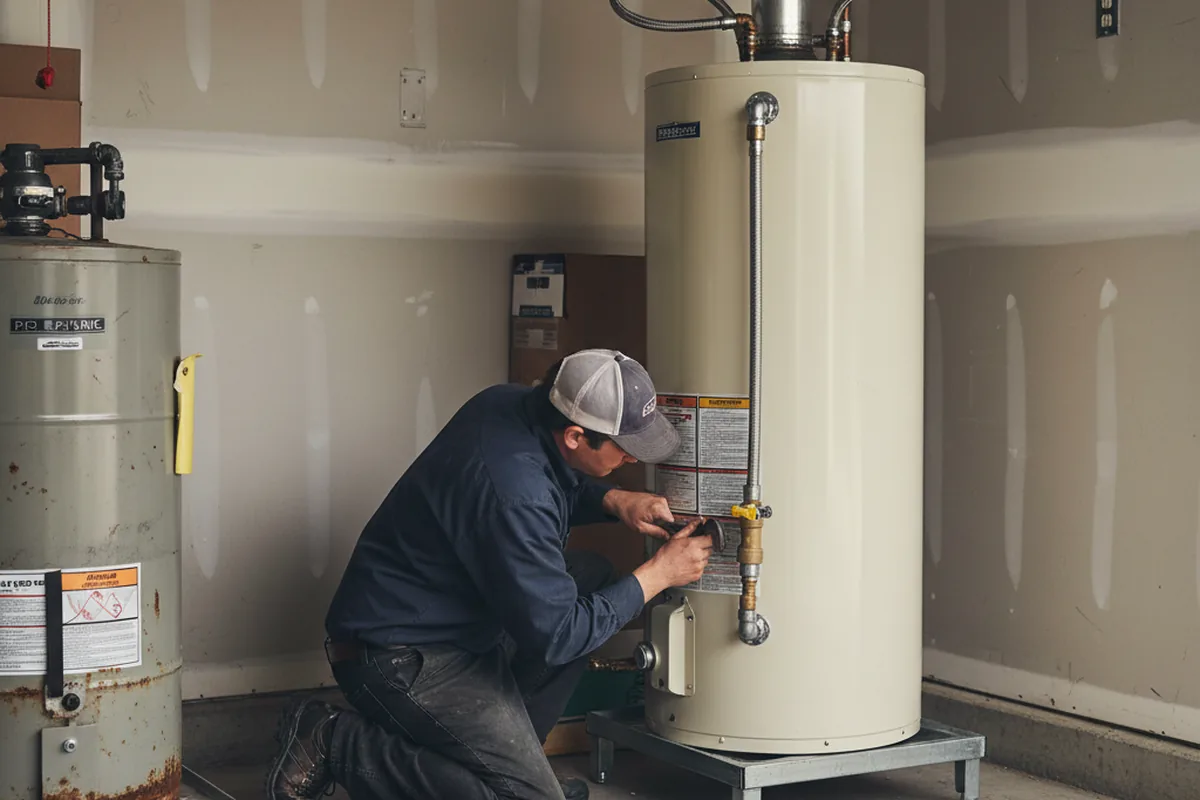 Water heater and shutoff valve replacement in Spring Grove