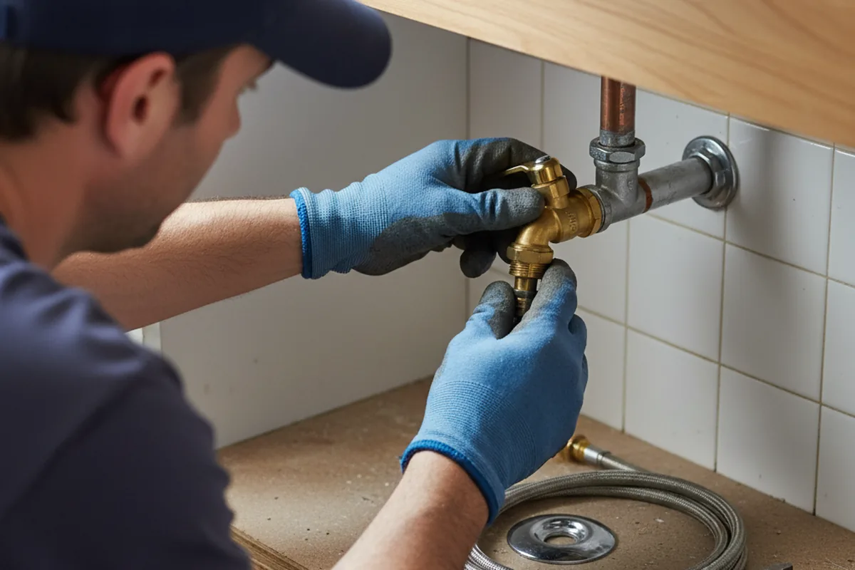 Shutoff valve and fitting work during Emergency Plumbing in Spring Grove